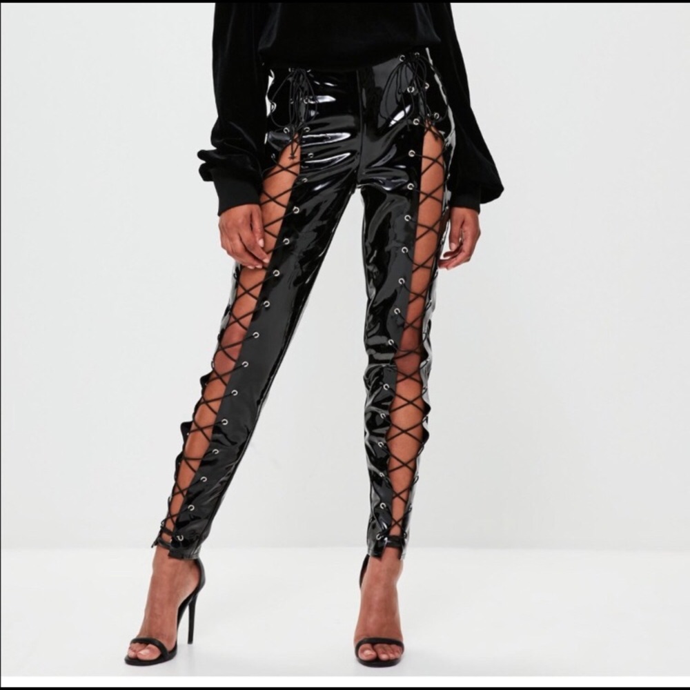 Vinyl Lace-up Pants